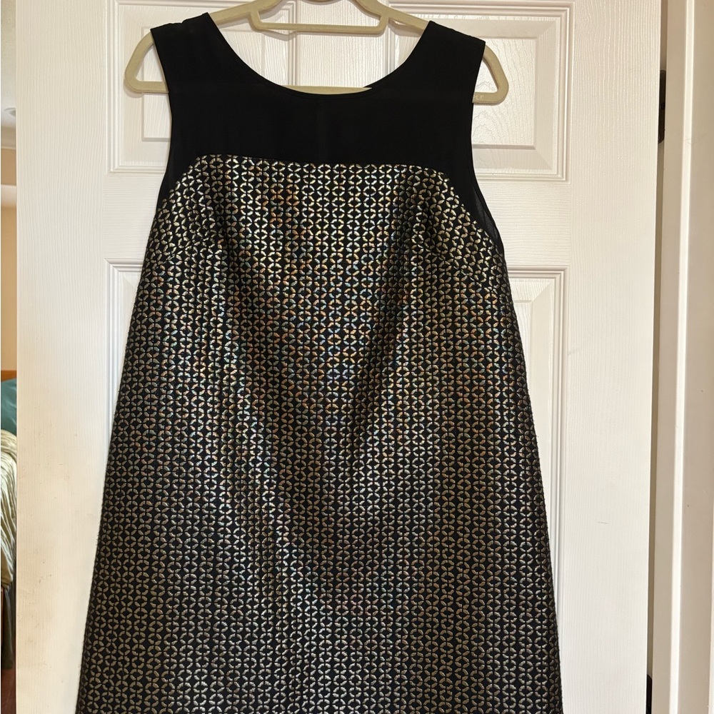 Allen B. By Allen Schwartz Black and Gold Mini Dress